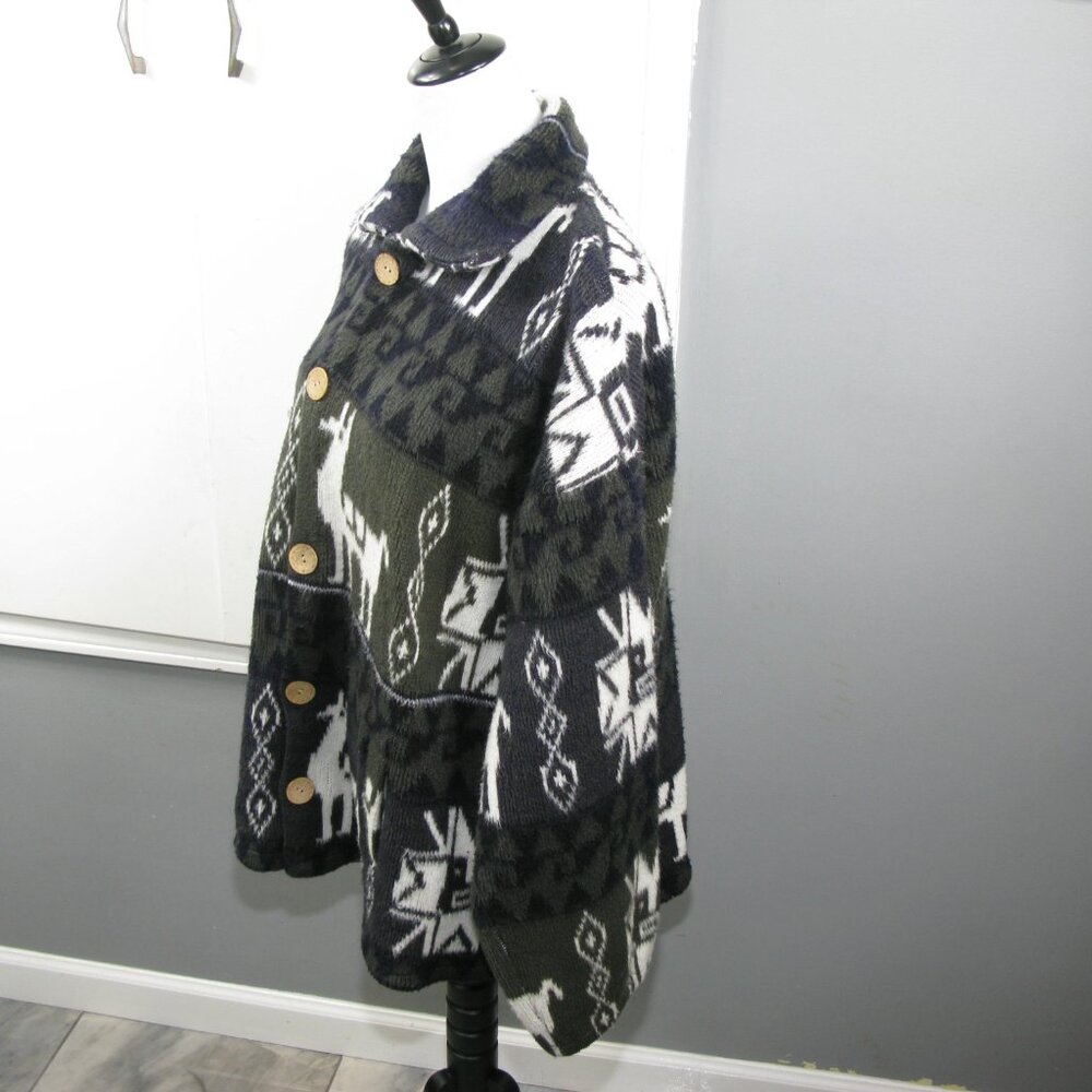 Llama Print Unbranded Button Front Cardigan/Shack… - image 3